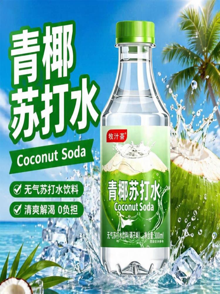 青椰苏打水 300ml*24瓶 清爽解腻整箱 居家常备 解渴