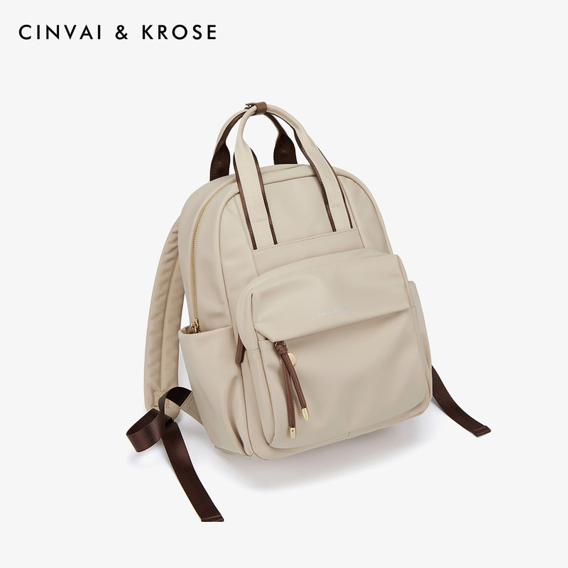 CinvaiKrose 双肩包女包包中大学生背包书包潮S6509·黑色
