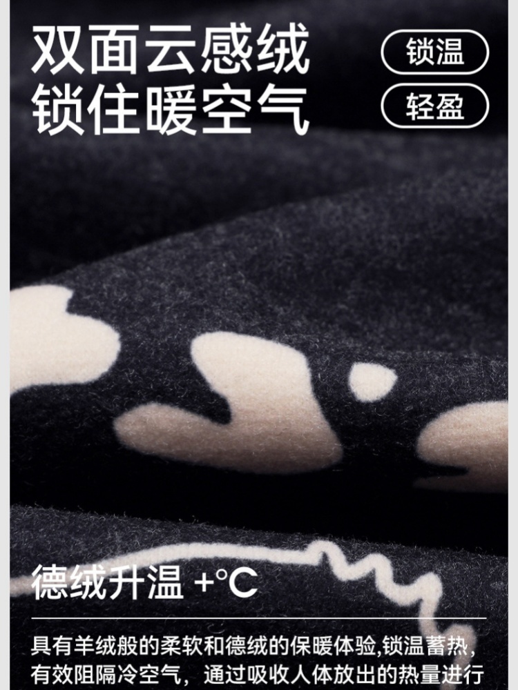 安曼双面磨绒厚保暖开衫家居服158018·158015