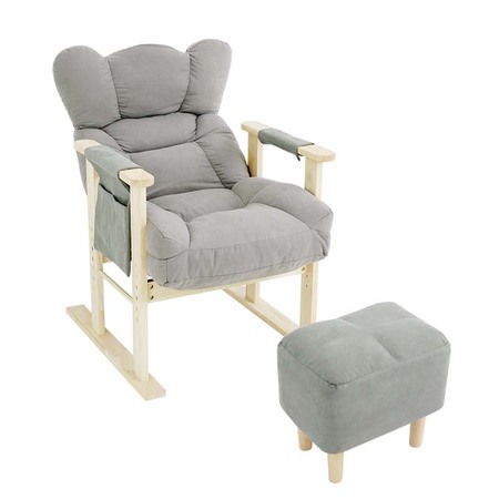 英尼斯inness实木多档可调电脑沙发椅脚凳gy灰色