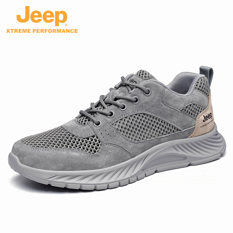 jeep男鞋夏季透气薄款镂空网P211291207·灰色