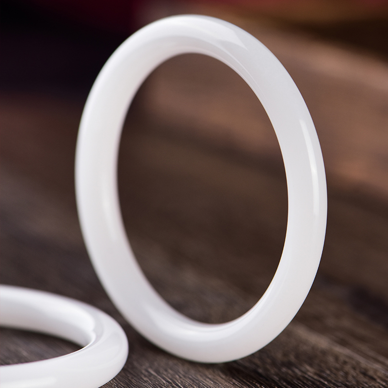 宫玉缘羊脂白金丝玉对镯叮当镯