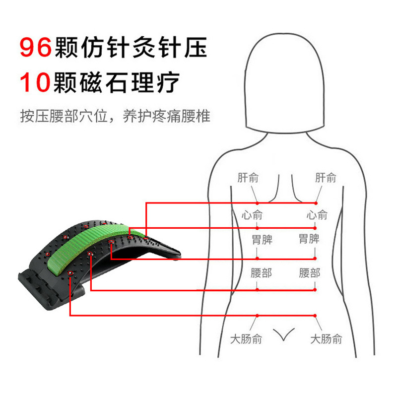 针灸磁疗弧形腰椎舒缓器·绿黑