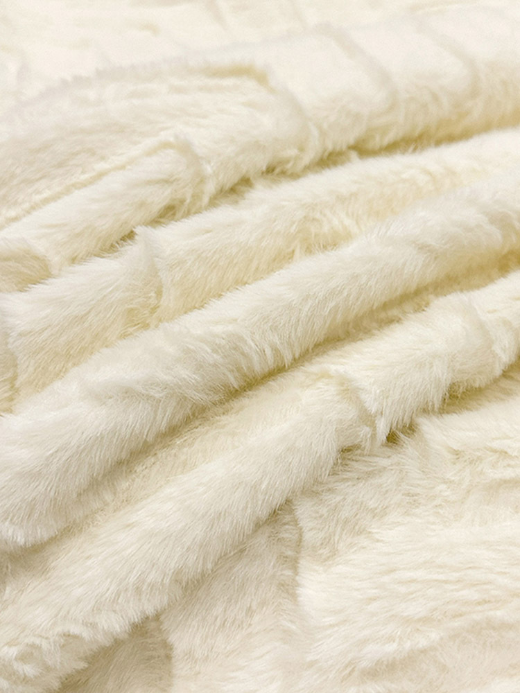 窝美居兔毛绒保暖四件套规格可选·芙蓉--奶油白