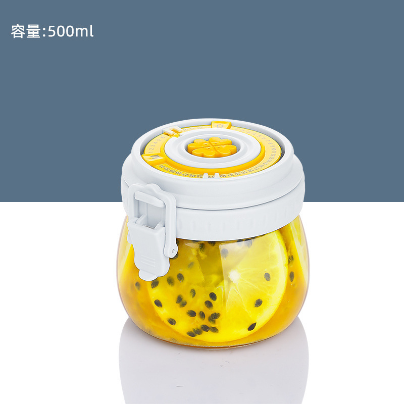 500ml+750ml+1000ml 小号3个玻璃卡扣自动排气双重密封罐泡菜坛泡酒瓶