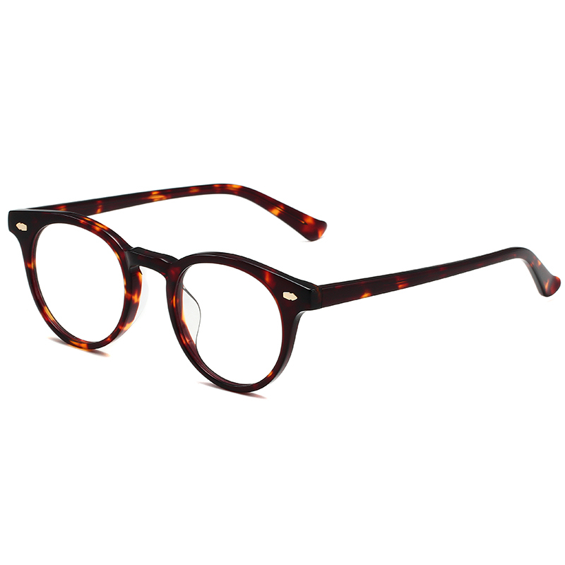 骊佳LJGOOD高端板材眼镜框圆形防蓝光护目眼镜2149·豹纹框