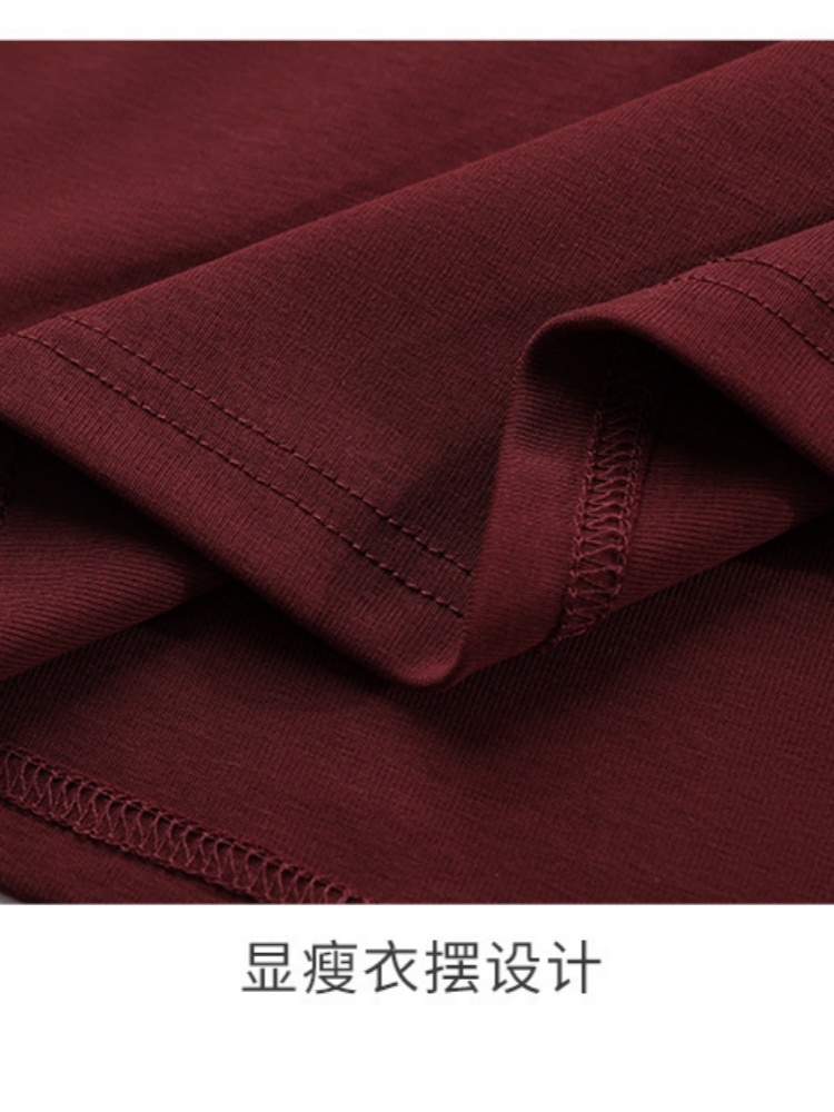 【92精梳棉】轩凌子休闲刺绣圆领T恤S82510046·安可拉红