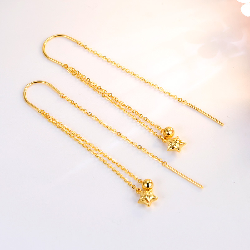 兆亮珠宝 5G黄金全新工艺星迹耳钩 足金999黄