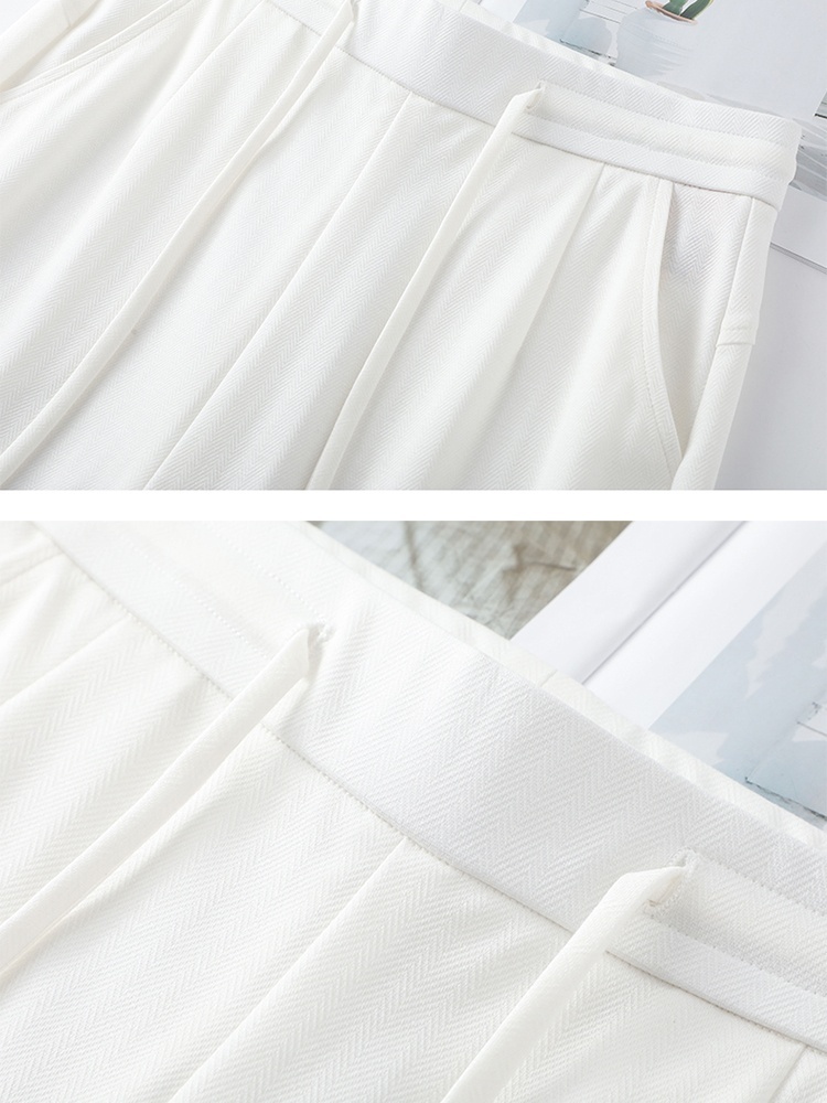 【大牌代工厂出品】和顺圣亚麻松紧腰筒喇裤26032·黑色