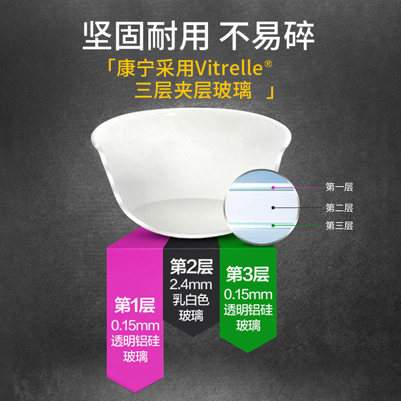 康宁 450ml纯白印花饭碗2个（美国进口）（花色自选）·西湖春晓