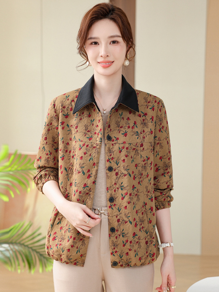 底蕴碎花翻领外套J251W603·绿花