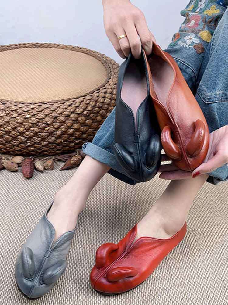 砾驾新款现货羊角鞋软底舒适民族风复古女鞋·XMMY-8628-6红色