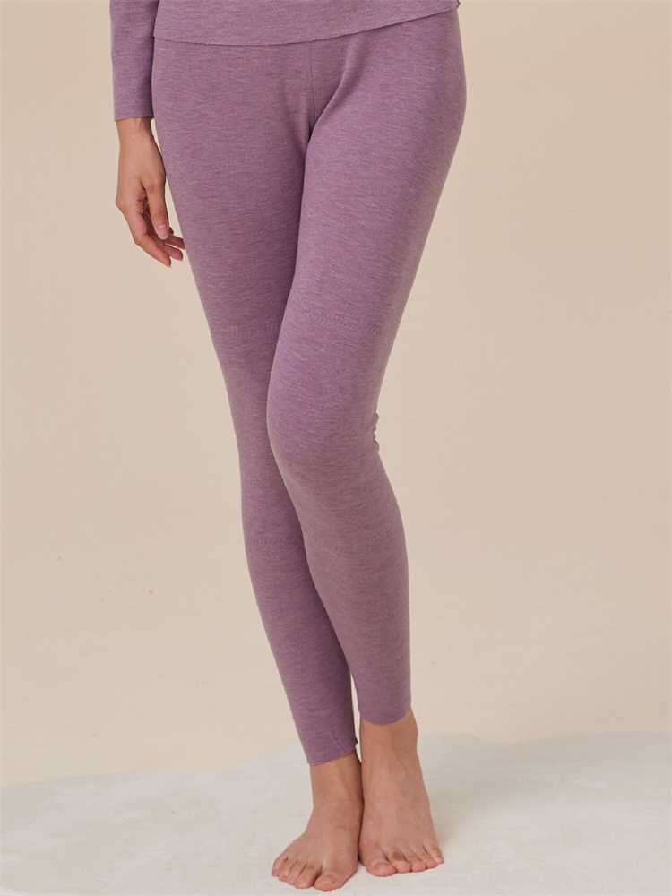 纤丝鸟羊绒蚕丝随形裁升级版护膝单裤-·女-麻紫色