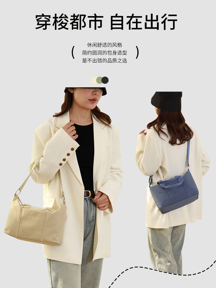 炫彩防泼水牛津布大容量轻便手拎斜挎包1985#·牛仔蓝