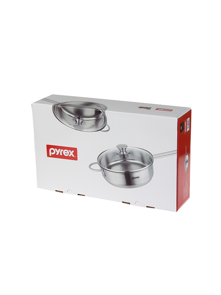 康宁Pyrex 24cm煎炒锅316不锈钢PX-SS2-24-SFP/CN·不锈钢色