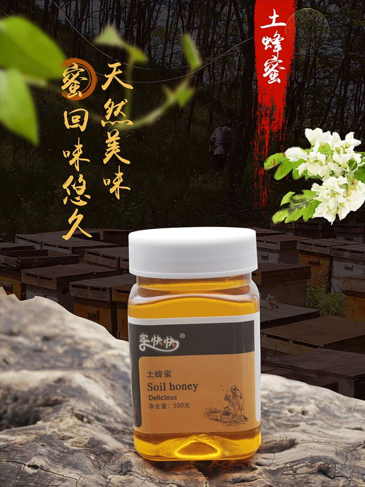 【共2瓶 2斤】蜜快快液体土蜂蜜500g*2瓶TSMKK06