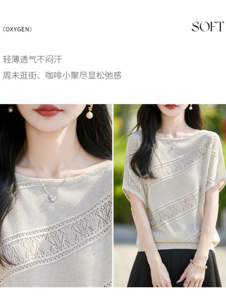 【天丝亚麻】特舒老钱风镂空针织衫TS-564·柔雾灰