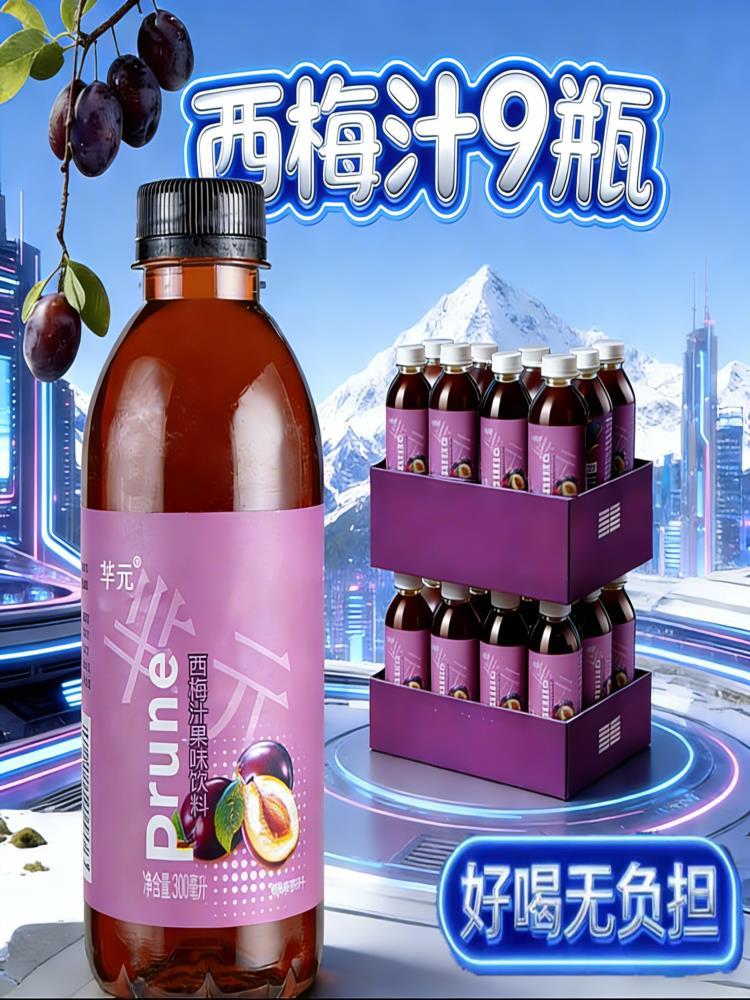 无蔗糖西梅汁果味饮料 300ml*24瓶  整箱