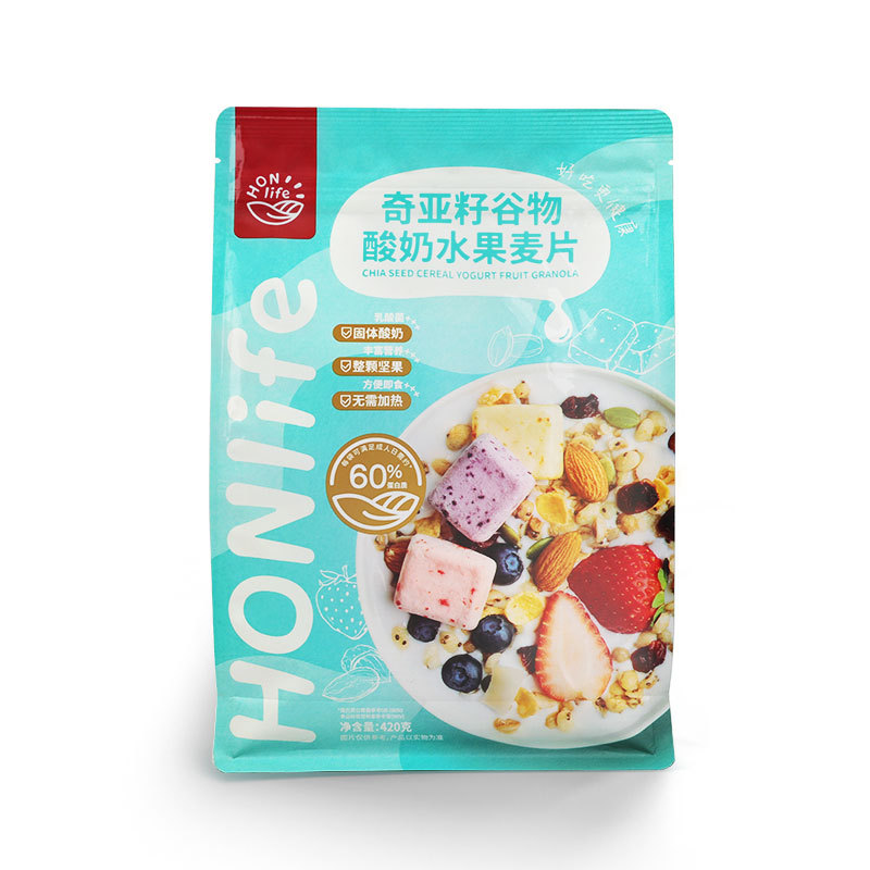 HONlife奇亚籽酸奶水果燕麦片420g 2袋装 2HO097