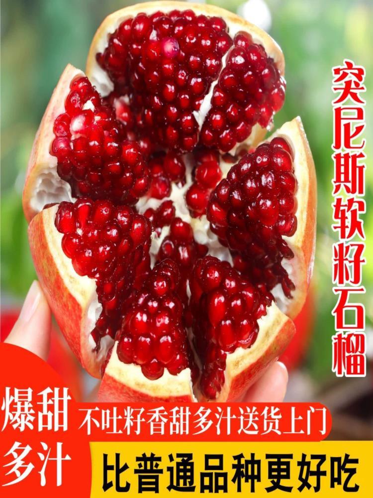 【果园精选】四川突尼斯软籽石榴 8.5斤净重 单果（250-300g）水果