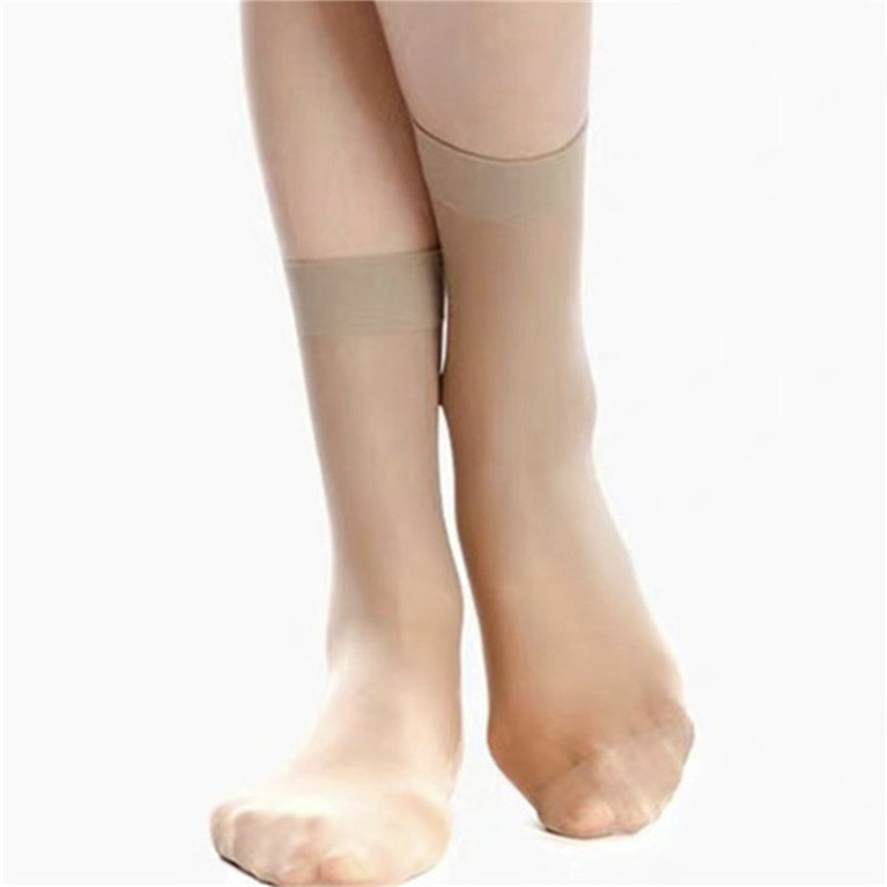 寓美高端品质5D高透明天鹅绒短袜（12双）·浅肉灰/肉灰色
