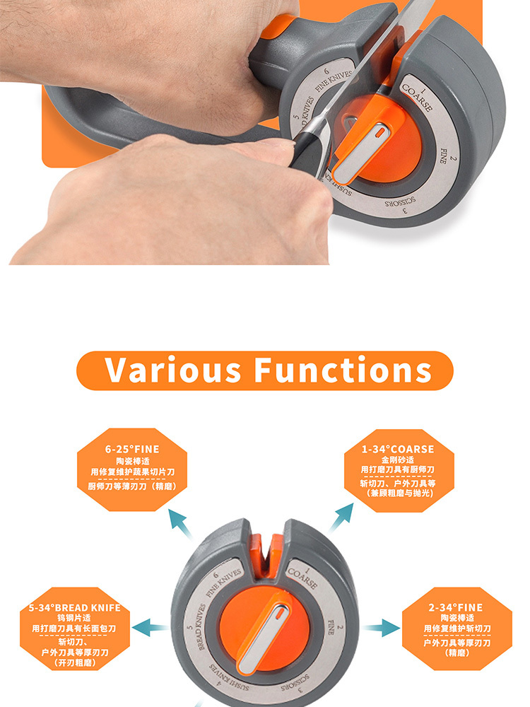 钨钢磨刀器厨房快速磨刀神器·灰绿色