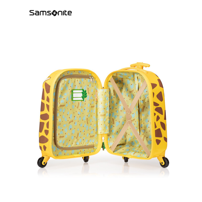 新秀丽儿童拉杆箱 学生行李箱时尚童趣卡通动物 U22 黄色长颈鹿 16英寸·黄色