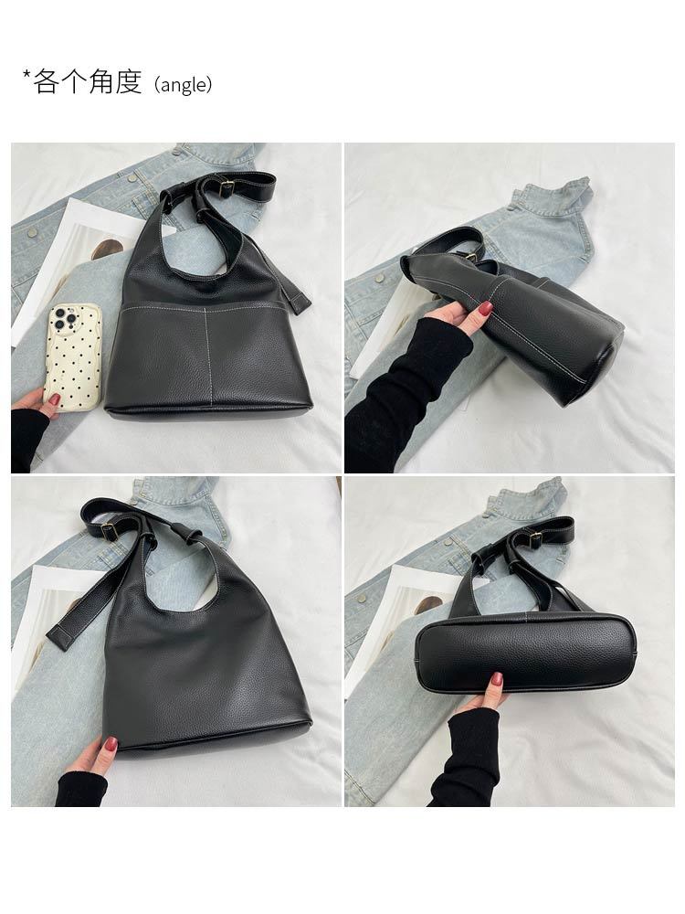 头层牛皮高级感小众真皮单肩斜挎包102#·卡其色