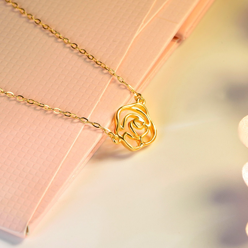 兆亮珠宝 5G黄金全新工艺玫瑰物语套链 足金9