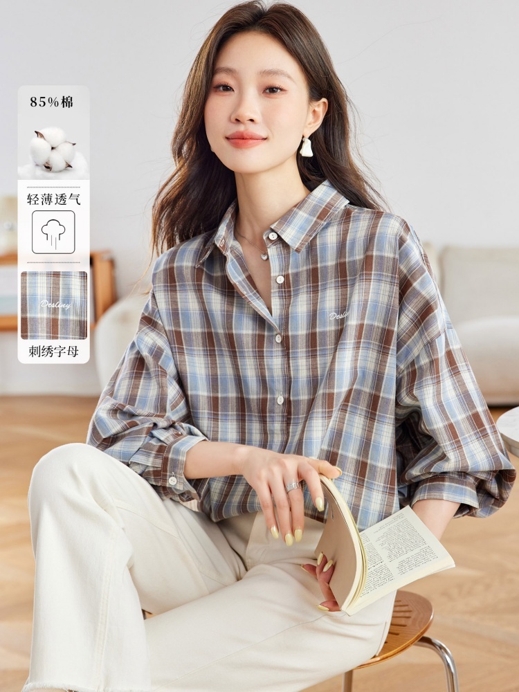 可风各宽松格纹衬衫56063·格纹