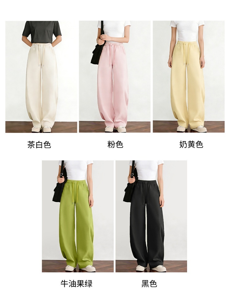 西果春秋松紧腰针织弯刀裤601·黑色