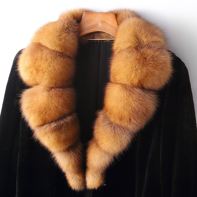 格兰雅芝 长款貂绒大衣·黑色