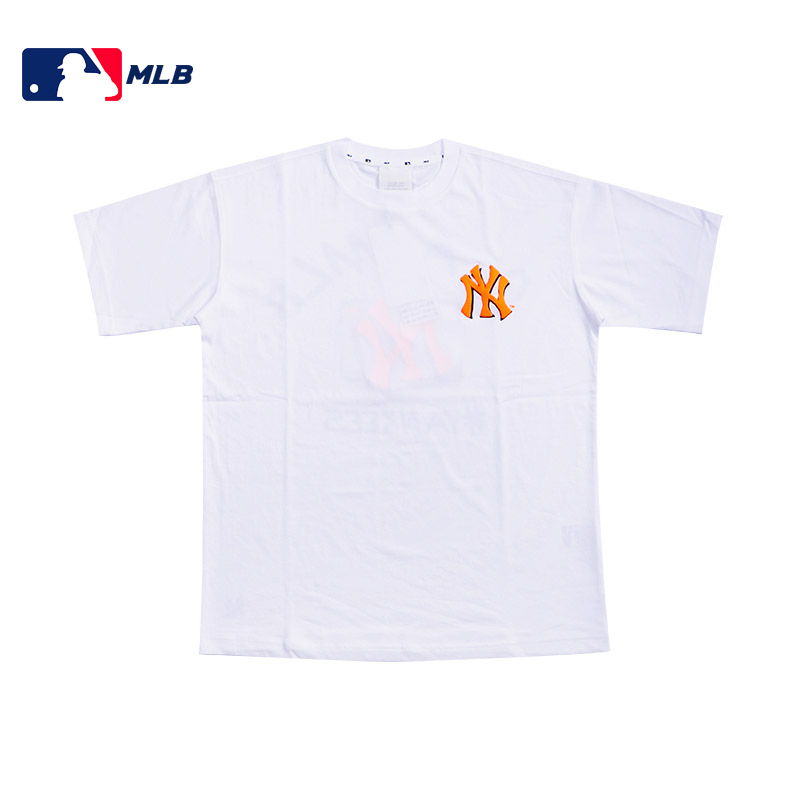 MLB PLAY系列短袖白色橙标T恤NY 31TS06031-50W·白色橙标
