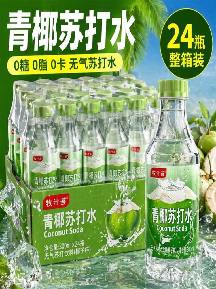 青椰苏打水 300ml*24瓶 清爽解腻整箱 居家常备 解渴
