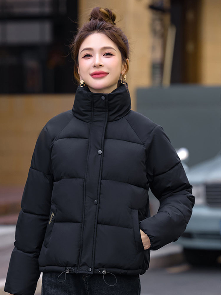 丁摩 冬季厚棉服女短款小个子外套2508·黑色