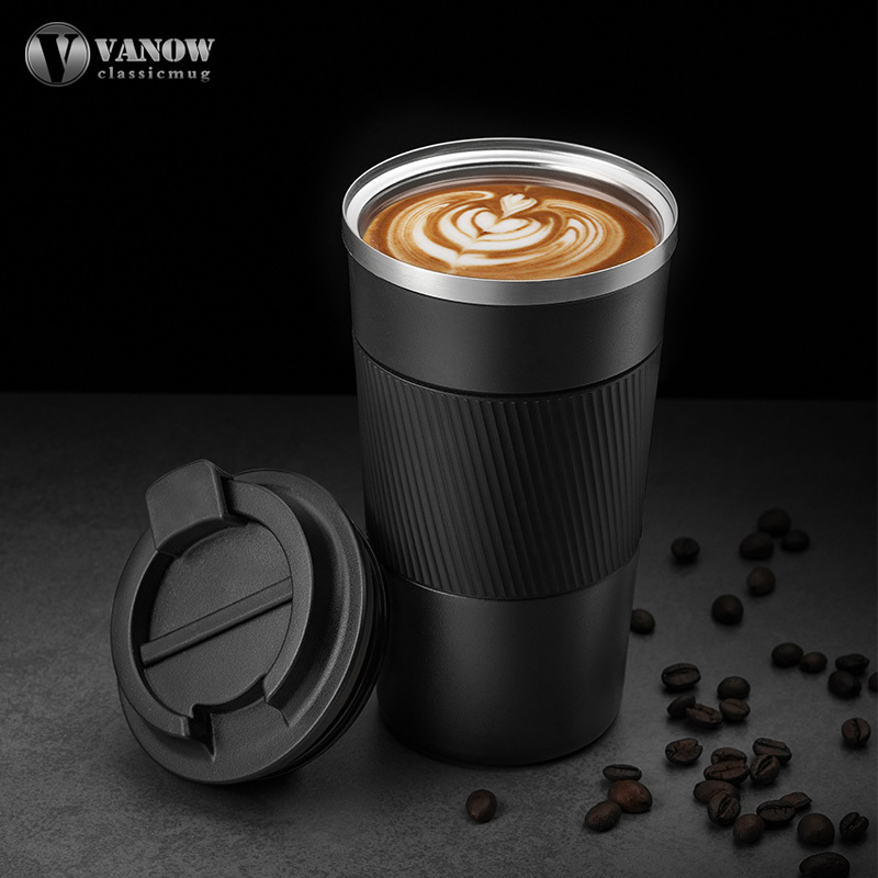 英国Vanow保温杯咖啡杯便携不锈钢马克杯VO-COF-B1·波旁黑