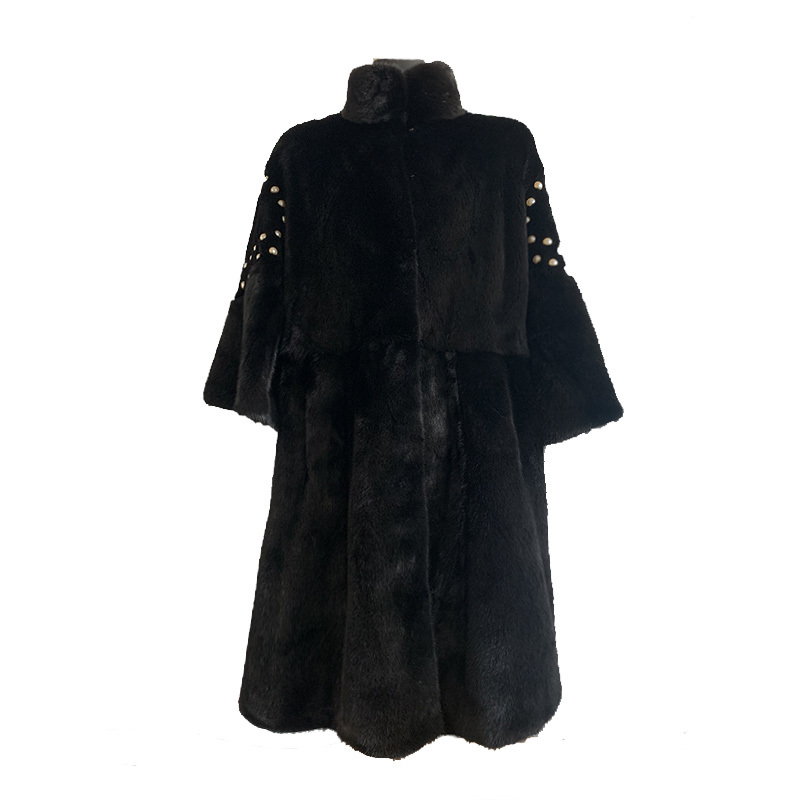 ECKE 女士水貂大衣·黑色