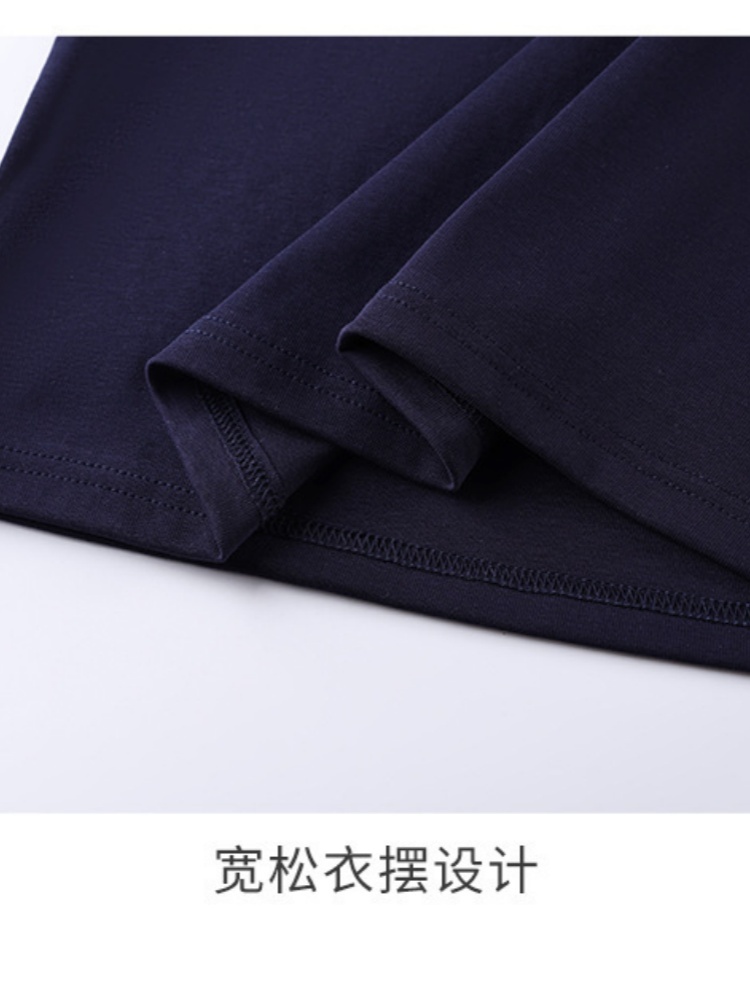 【92精梳棉】轩凌子拼色小V领短袖T恤S92524010·黑色