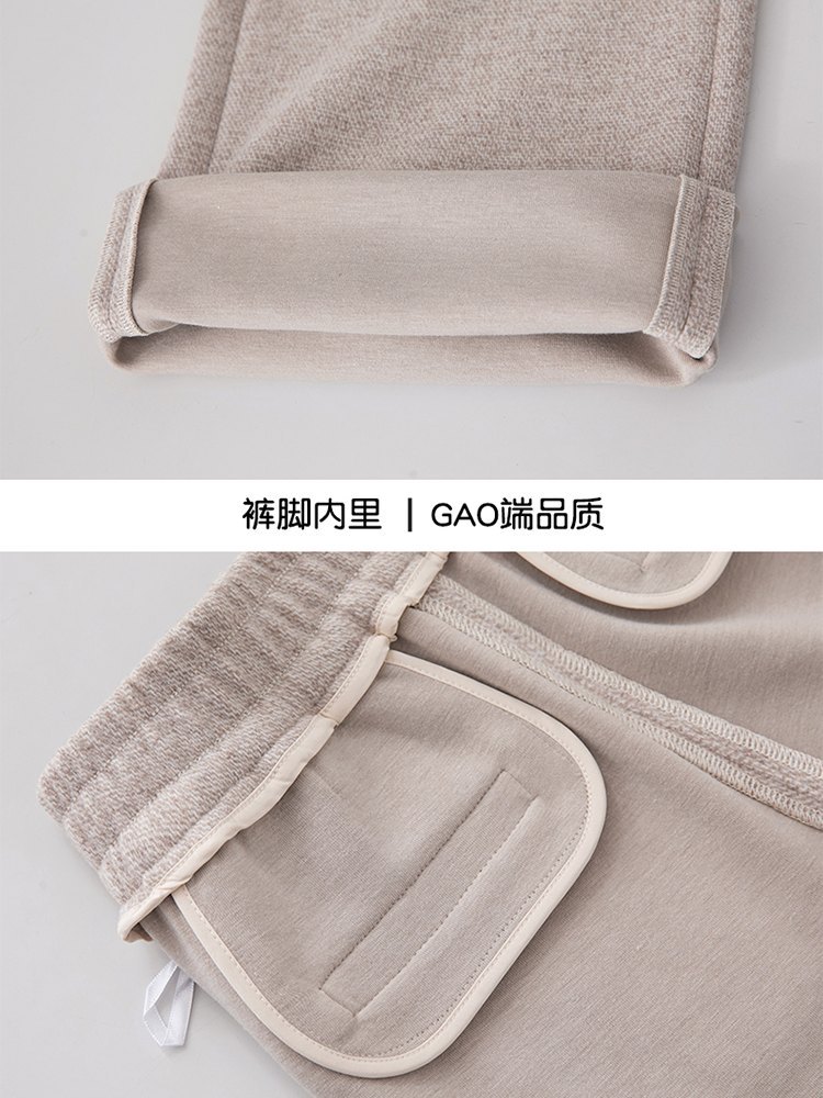 【大牌代工厂出品】和顺圣秋冬加厚羊毛呢九分阔腿裤8372·燕麦色
