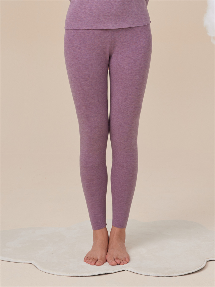 纤丝鸟羊绒蚕丝随形裁升级版护膝单裤-·女-麻紫色