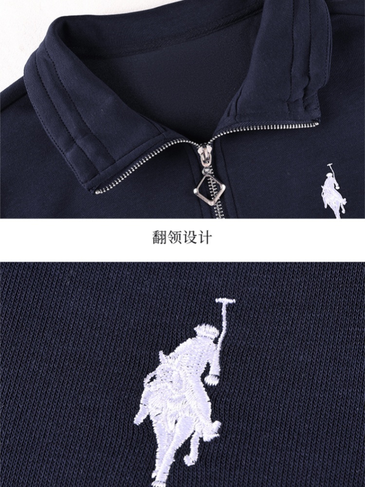 轩凌子拉链翻领休闲卫衣XS92613010·宝蓝色