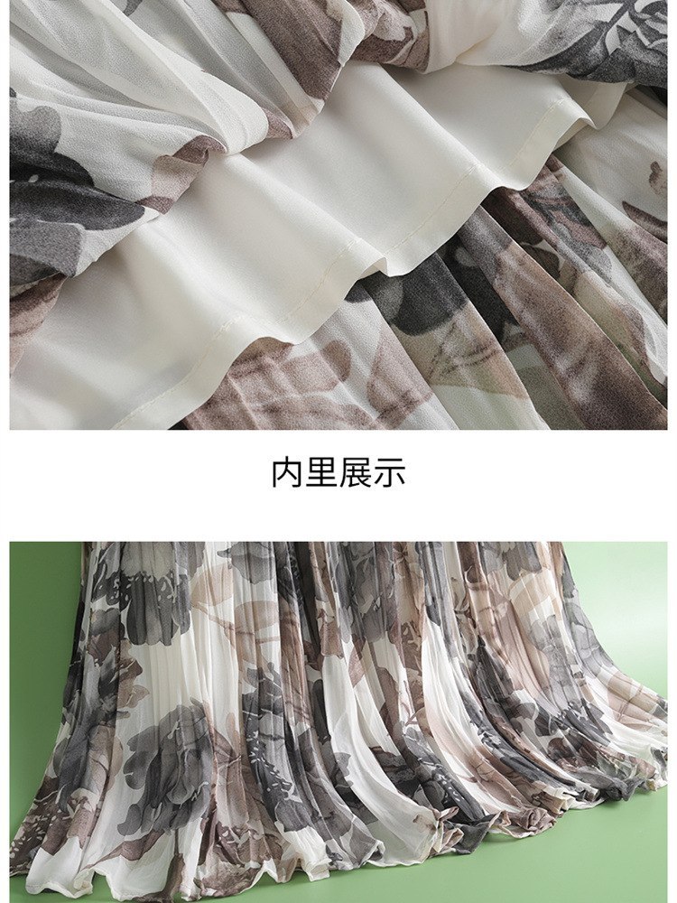 梦卓旋松紧腰飘逸雪纺百褶裙ZS511·15号