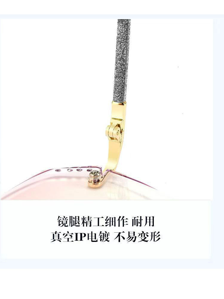 超好看钻石切边无框防蓝光高清老花镜215#·银色
