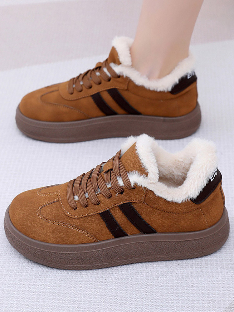 加绒系带德训女鞋302#·卡其色