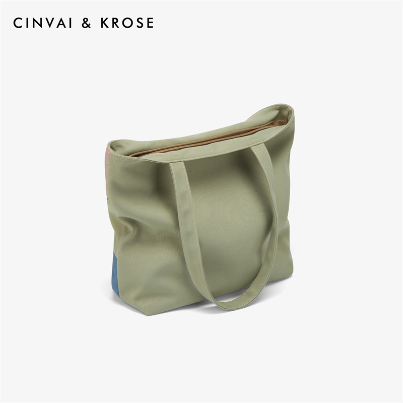 CinvaiKrose 帆布包女包包购物袋单肩包托特包女包B6485·浅绿