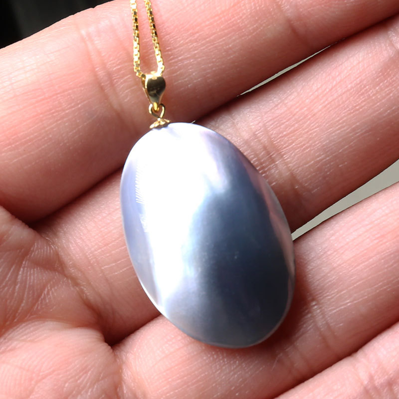 京珠部落18k星空蓝马贝吊坠 送s925银链 共同