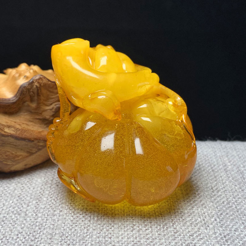 京城尚御坊老蜜蜡金沙满满福瓜摆件