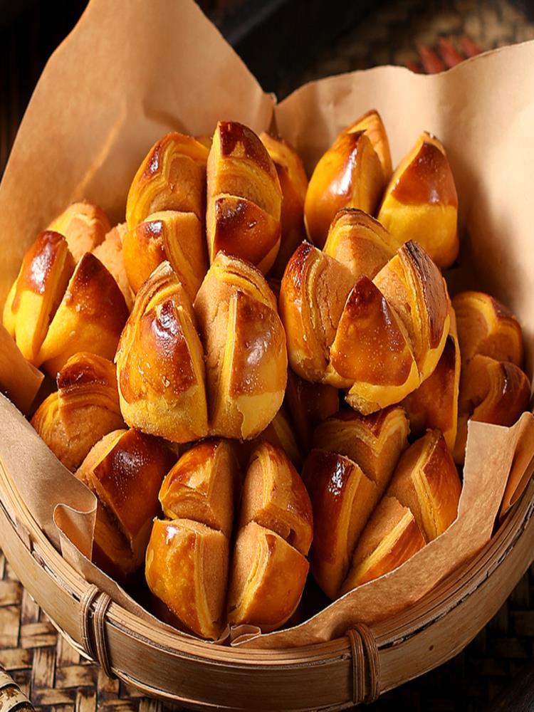 【澳门特产】咸蛋黄开口酥 200g*4袋 约64枚 休闲零食解馋小吃糕点