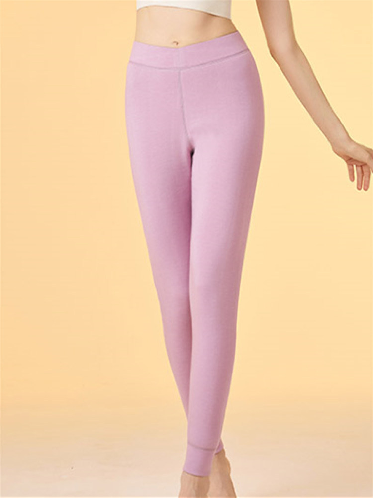 棉一彩600克四层羊毛保暖裤（女款）·紫色