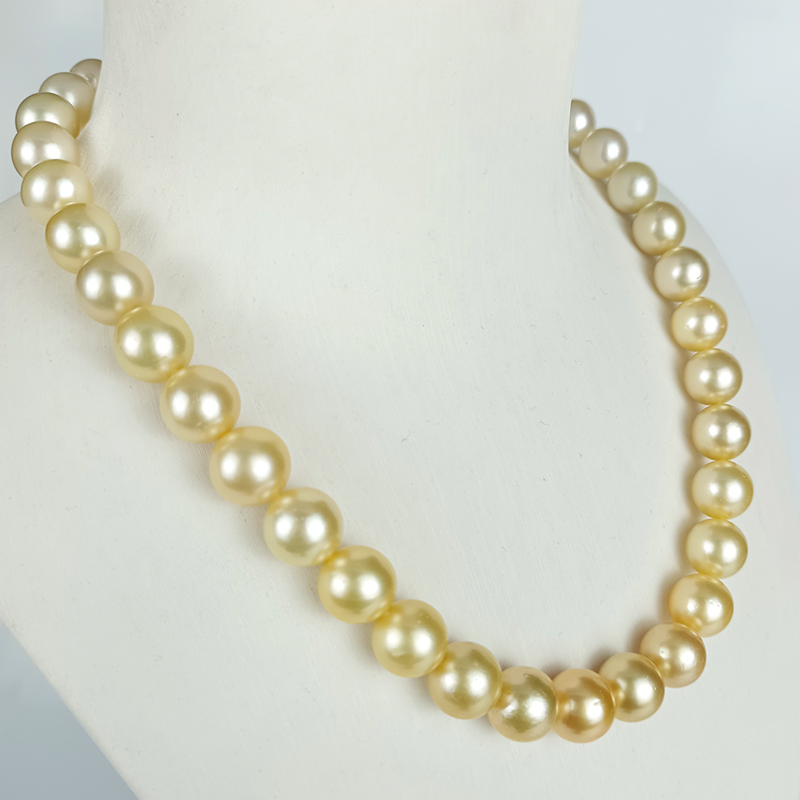 岛上明珠  南洋海水金珍珠渐变色项链9.9-12mm·渐变金